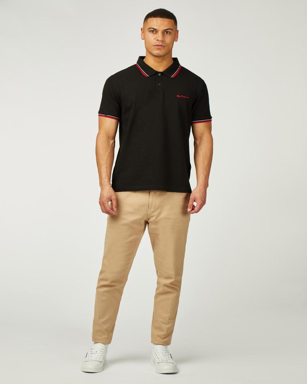 Ben Sherman Signature Pique Polo In Black