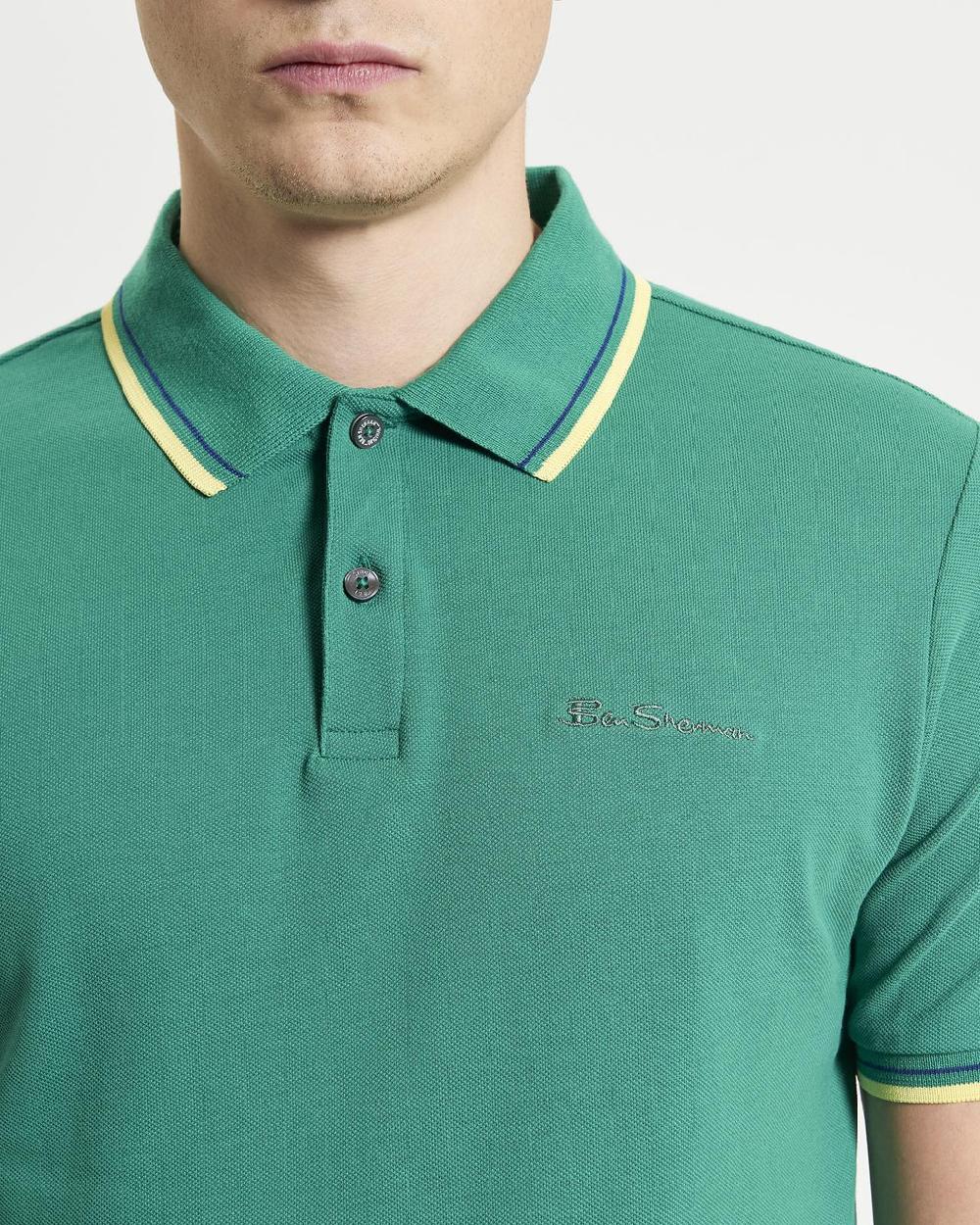 Ben Sherman Signature Pique Polo In Bright Green