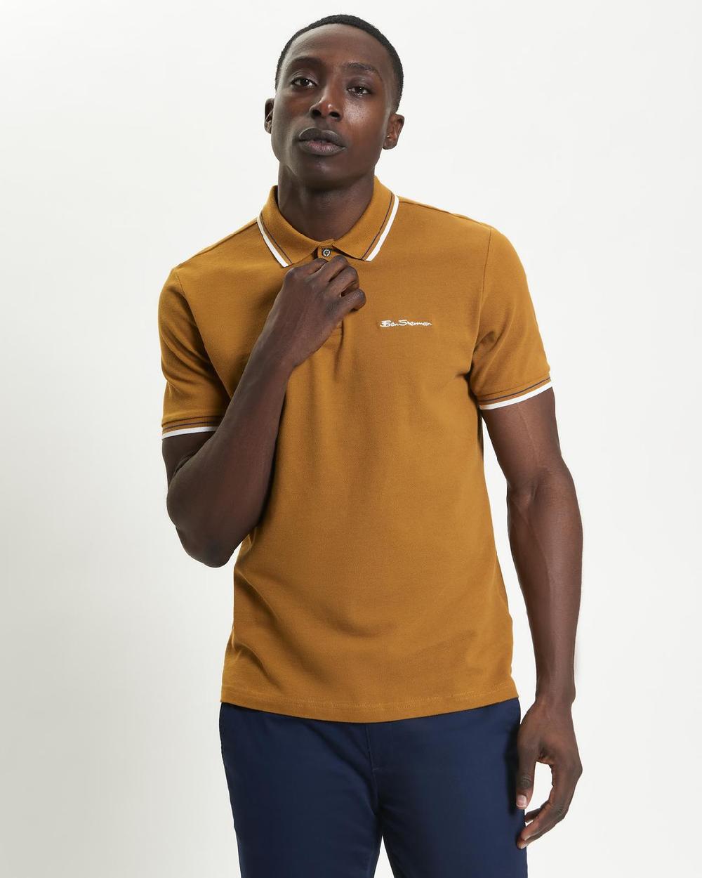 ben sherman Signature Pique Polo in Caramel
