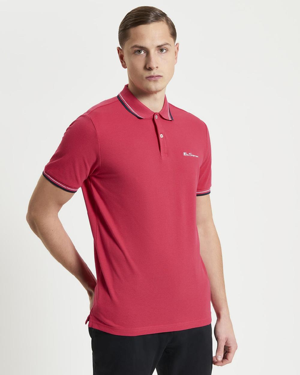 ben sherman Signature Pique Polo in Cerise