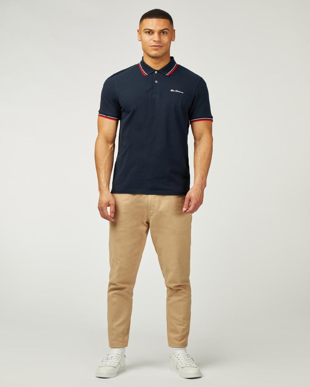 Ben Sherman Signature Pique Polo In Dark Navy