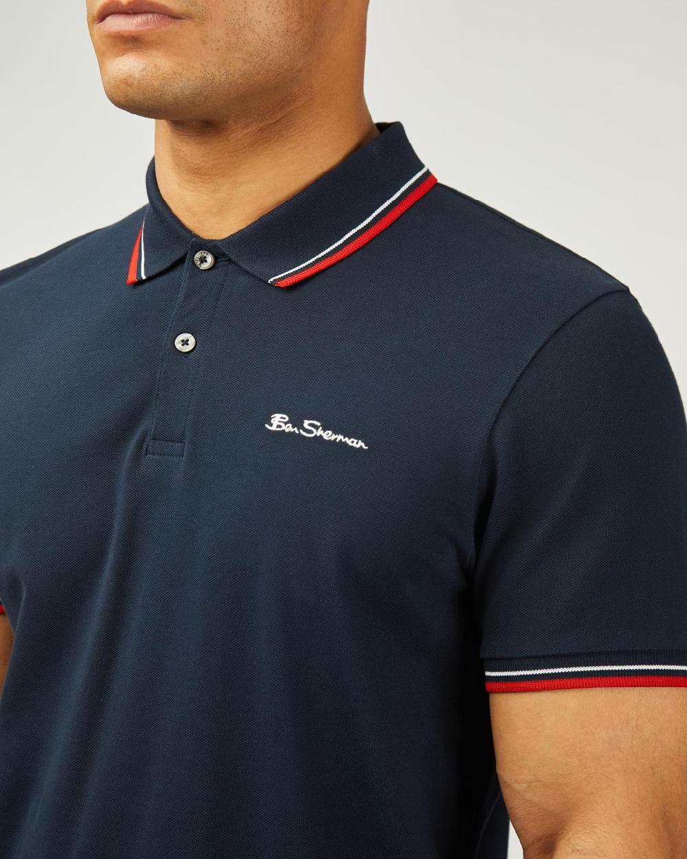 Ben Sherman Signature Pique Polo In Dark Navy