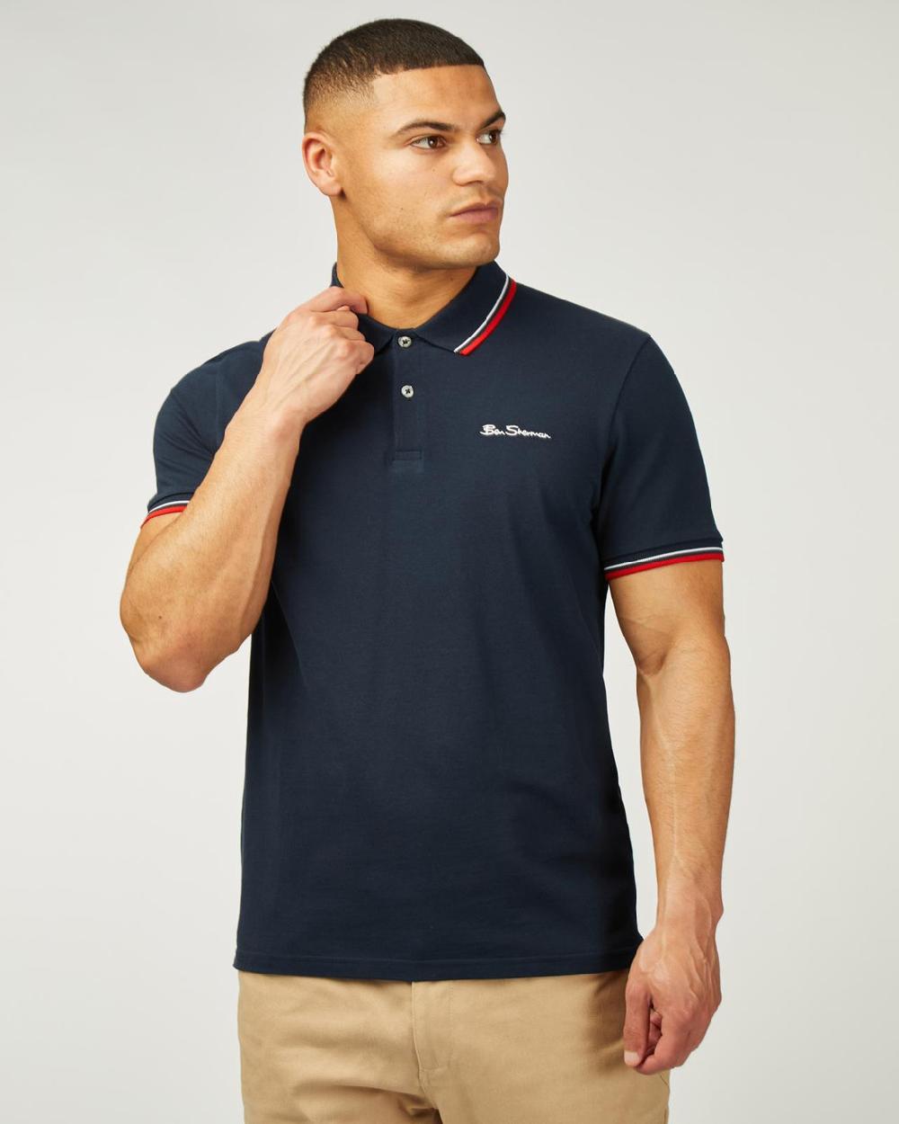 ben sherman Signature Pique Polo in Dark Navy