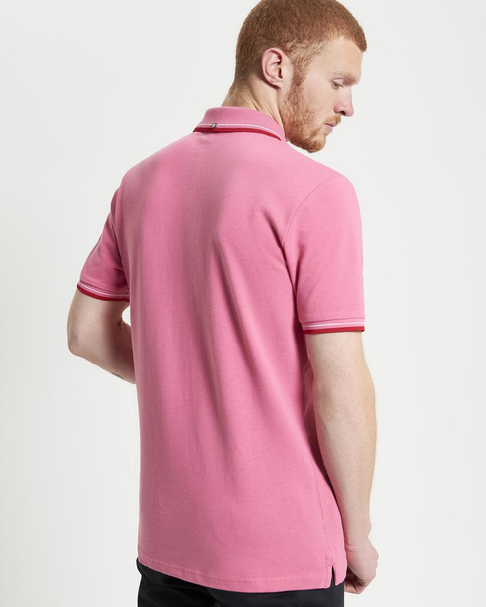 Ben Sherman Signature Pique Polo In Dark Pink