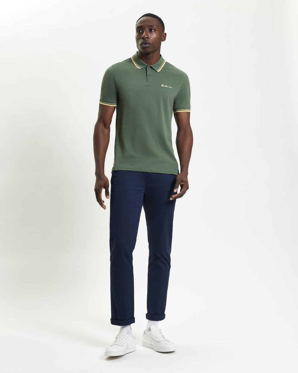 Ben Sherman Signature Pique Polo In Deep Jungle