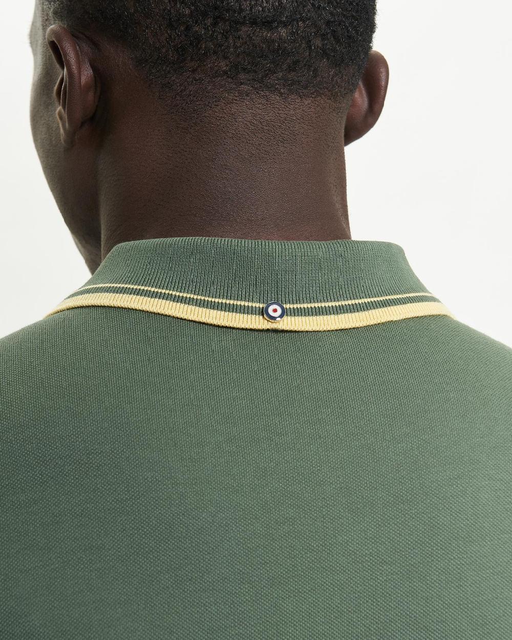 Ben Sherman Signature Pique Polo In Deep Jungle