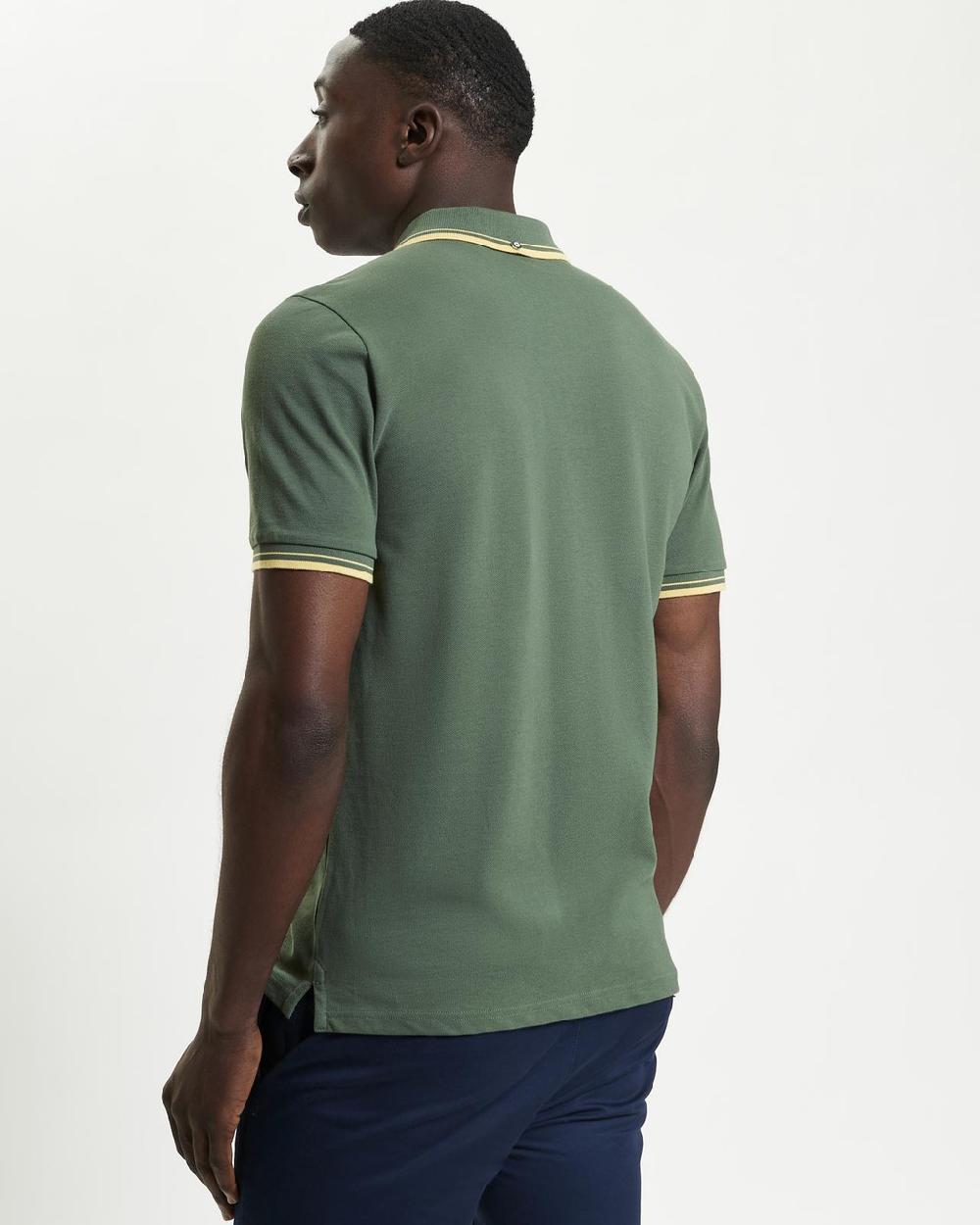 Ben Sherman Signature Pique Polo In Deep Jungle