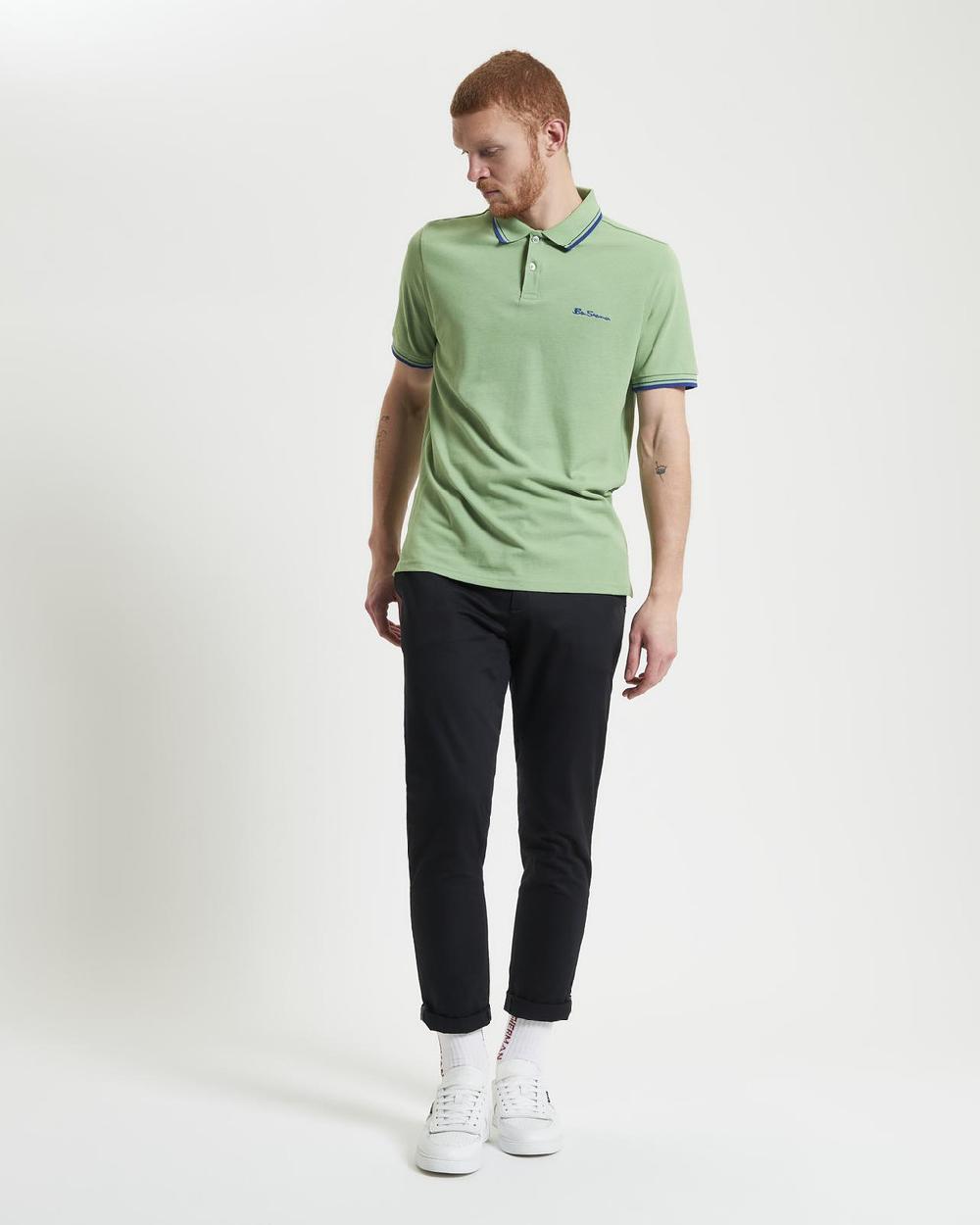 Ben Sherman Signature Pique Polo In Grass Green