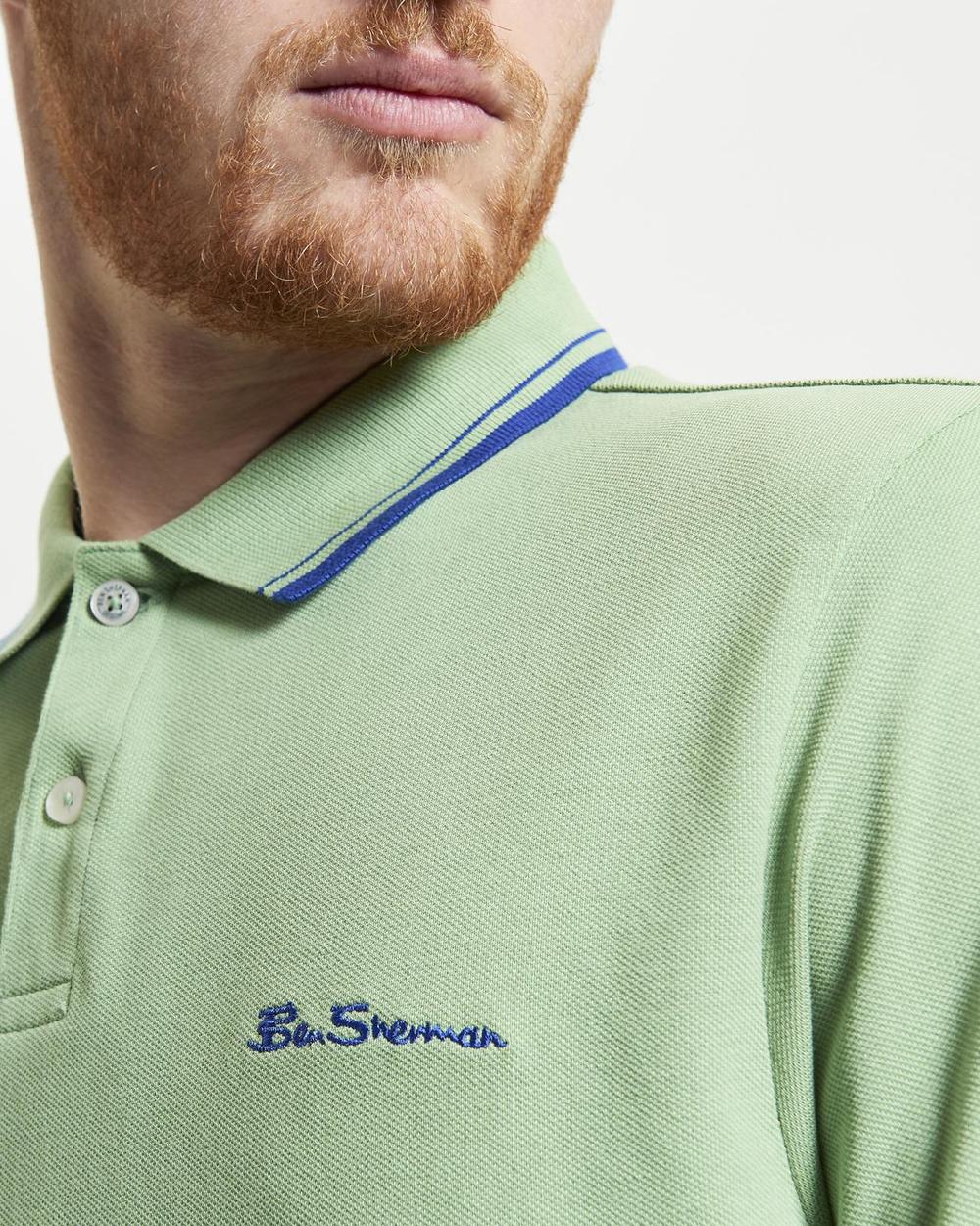 Ben Sherman Signature Pique Polo In Grass Green