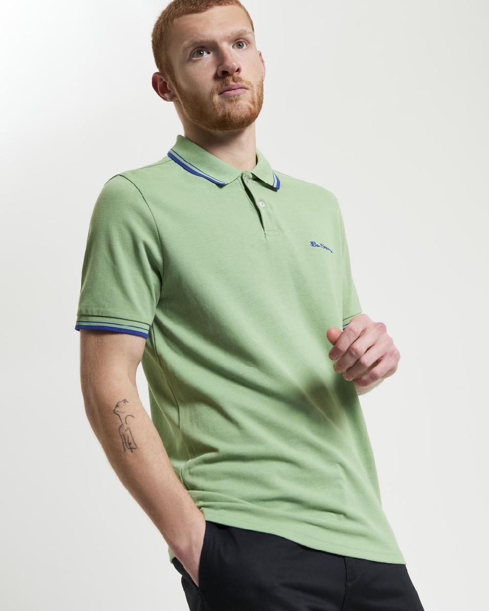 ben sherman Signature Pique Polo in Grass Green