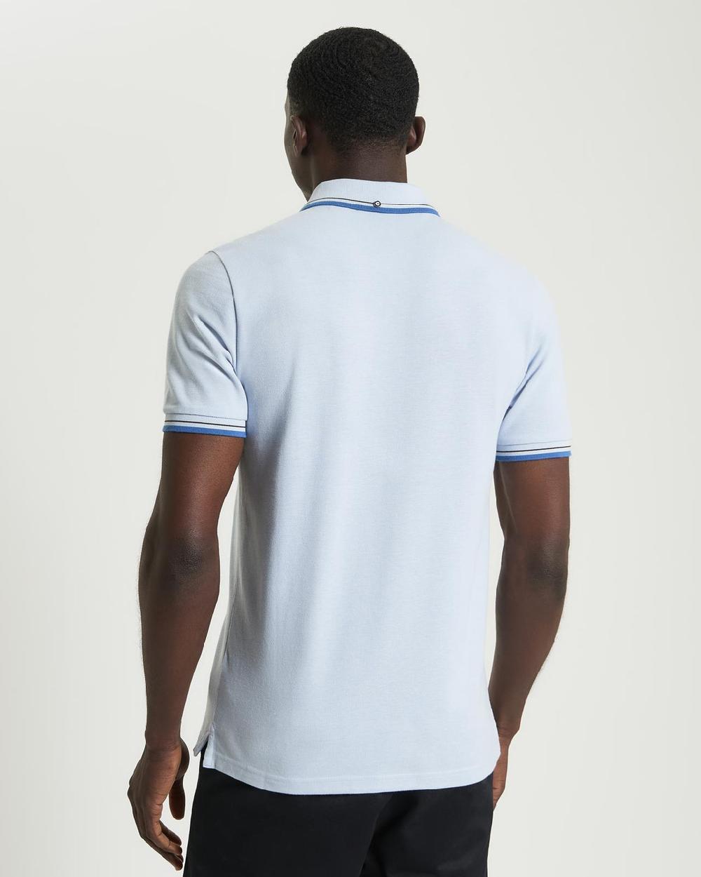 Ben Sherman Signature Pique Polo In Ice Blue
