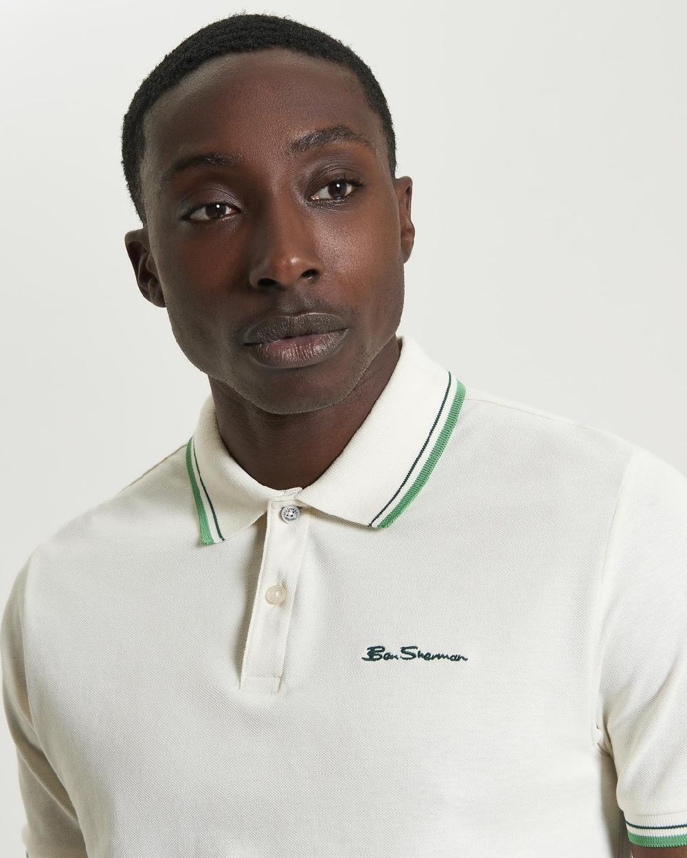 Ben Sherman Signature Pique Polo In Ivory