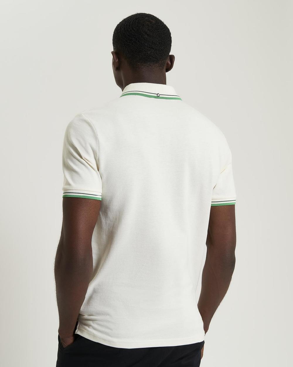 Ben Sherman Signature Pique Polo In Ivory