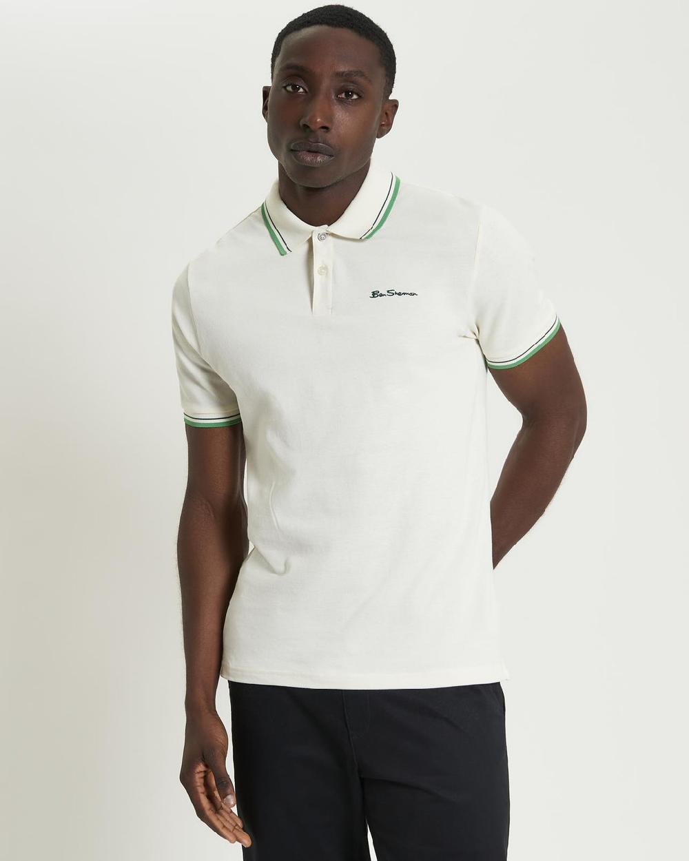 ben sherman Signature Pique Polo in Ivory
