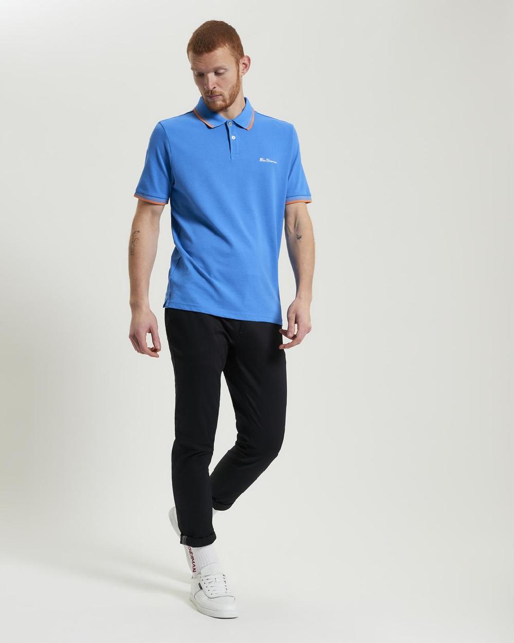 Ben Sherman Signature Pique Polo In Kingfisher
