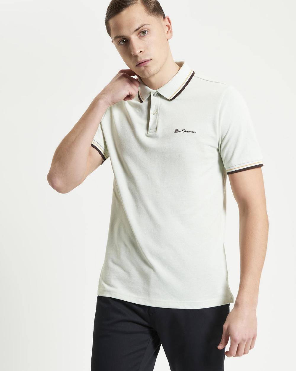 ben sherman Signature Pique Polo in Light Green