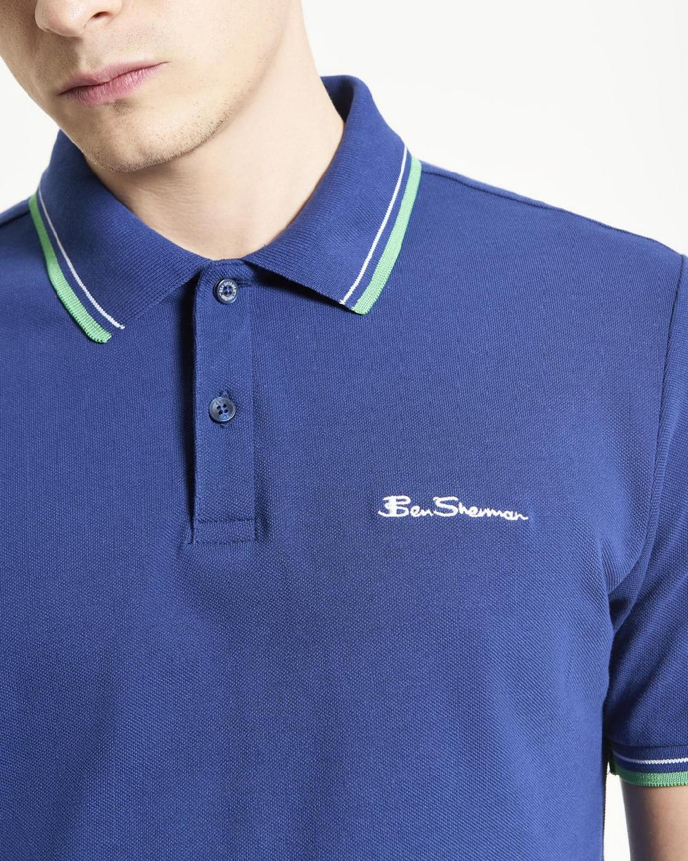 Ben Sherman Signature Pique Polo In Royal