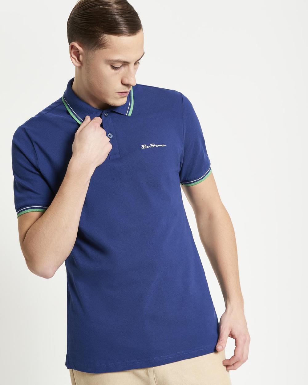 ben sherman Signature Pique Polo in Royal