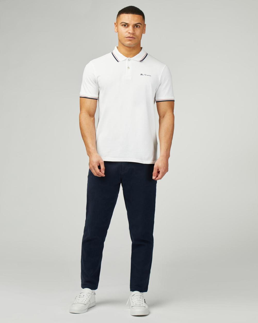 Ben Sherman Signature Pique Polo In White