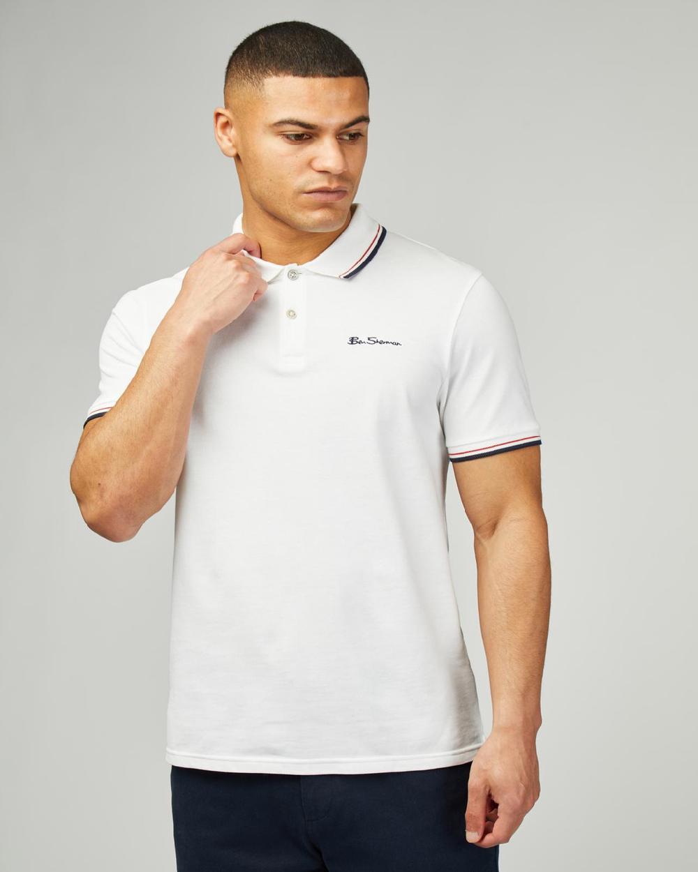 ben sherman Signature Pique Polo in White