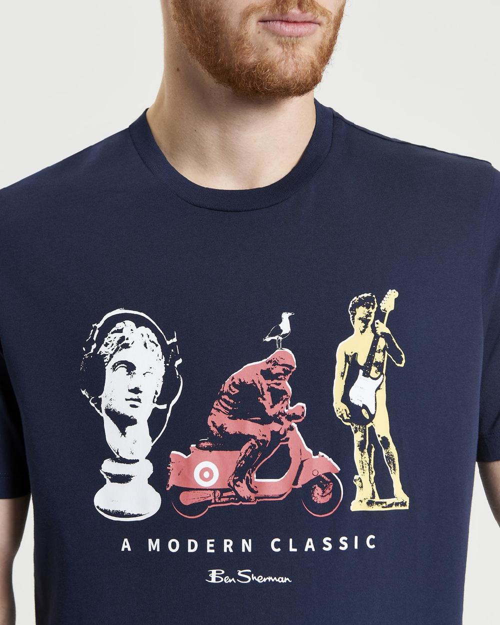 Ben Sherman Statue Tee In Dark Navy