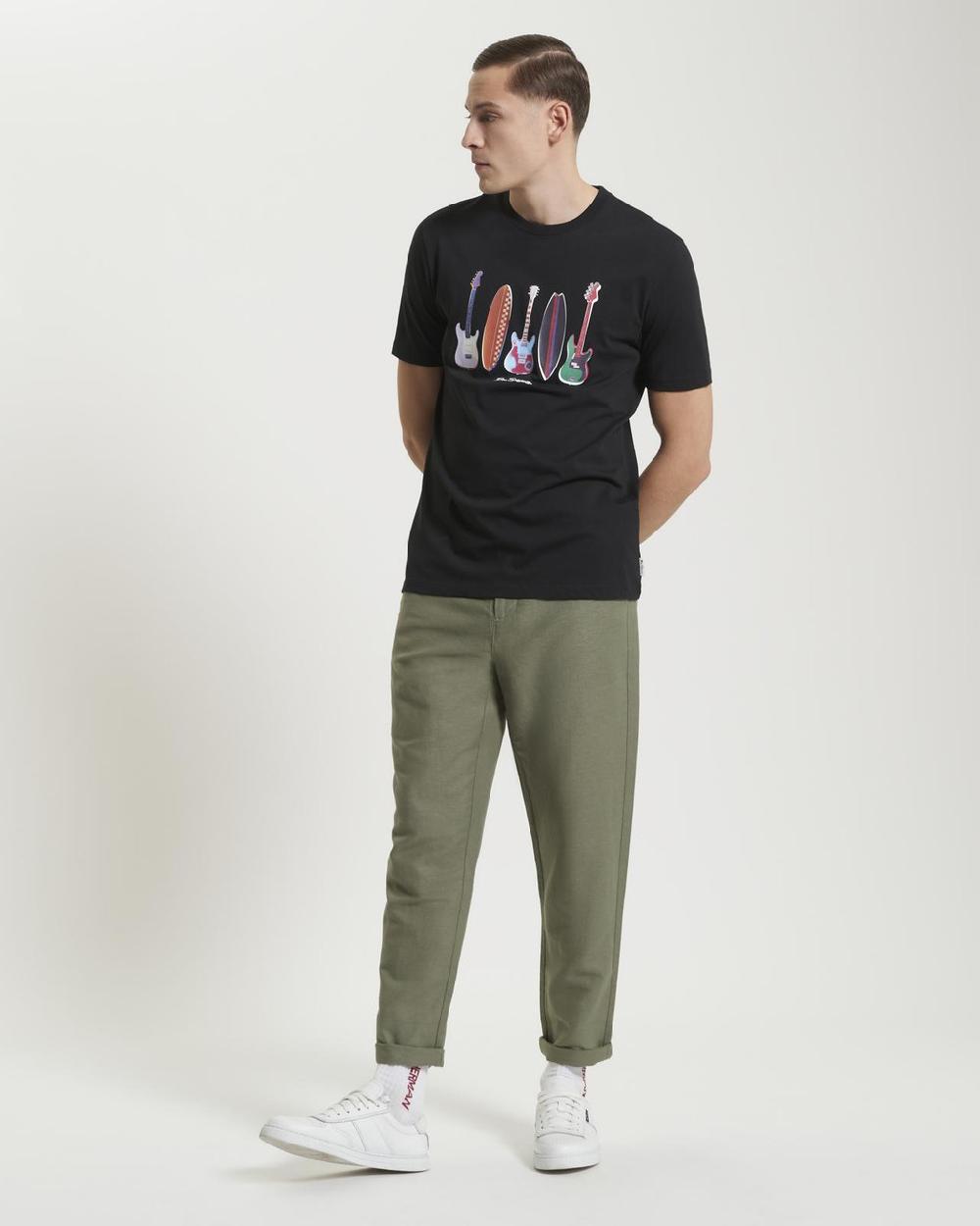 Ben Sherman Surf N Guitars Tee In Black