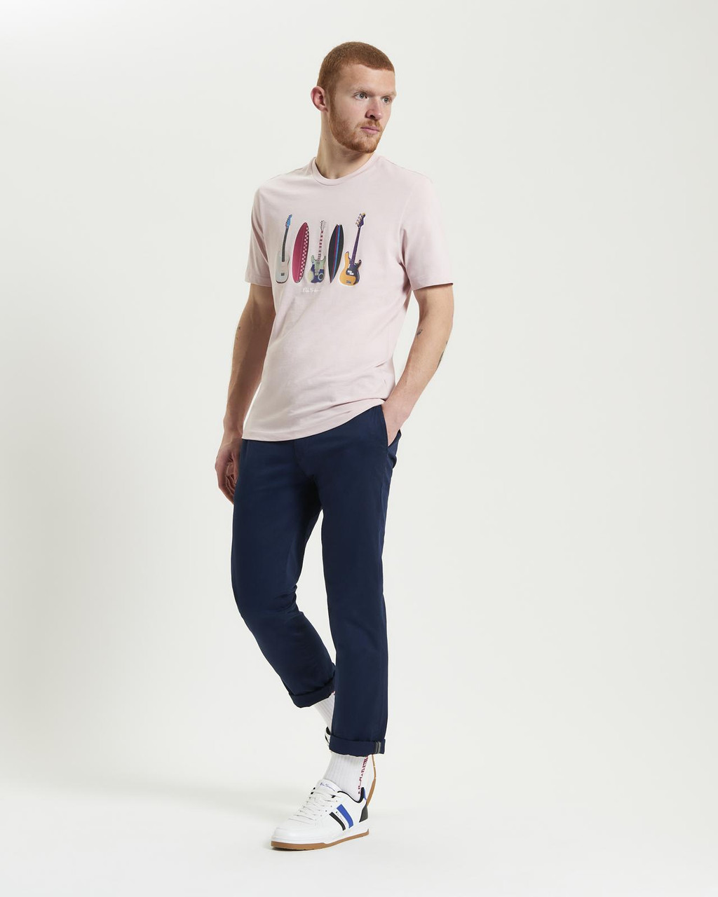 Ben Sherman Surf N Guitars Tee In Blush Pink