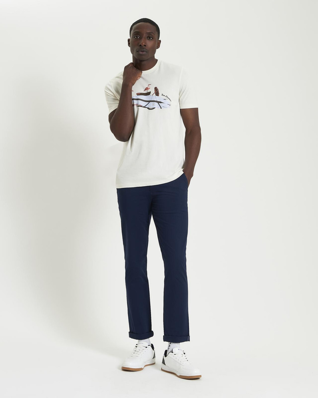 Ben Sherman Surf Scooter Tee In Ivory