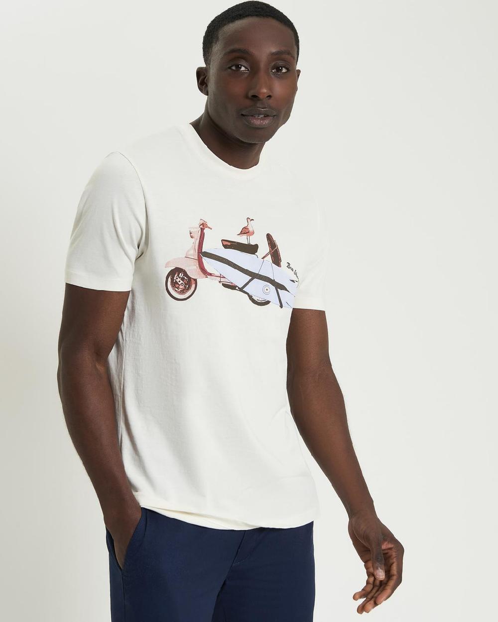 ben sherman Surf Scooter Tee in Ivory
