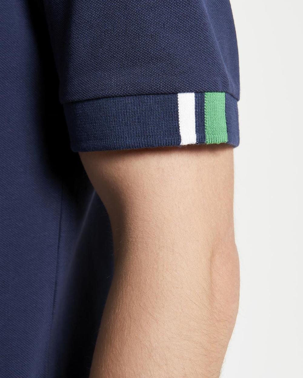 Ben Sherman Tipped Pique Tee In Dark Navy