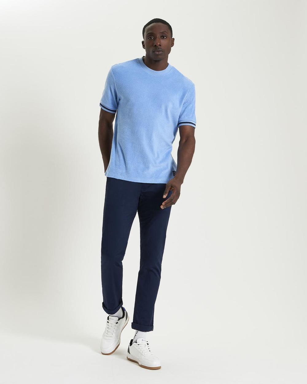 Ben Sherman Towelling Relaxed Fit Tee In Glacier