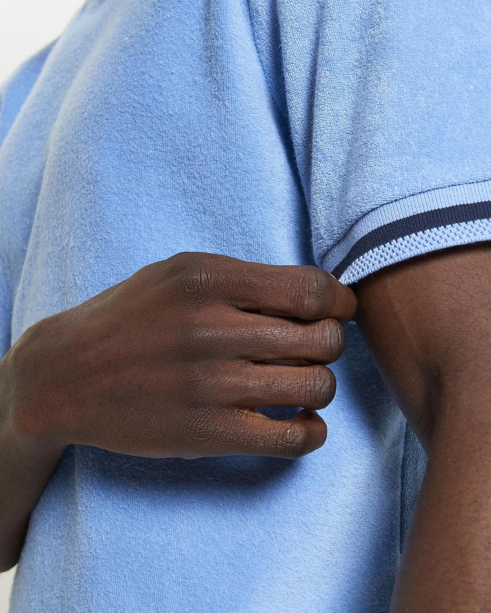 Ben Sherman Towelling Relaxed Fit Tee In Glacier