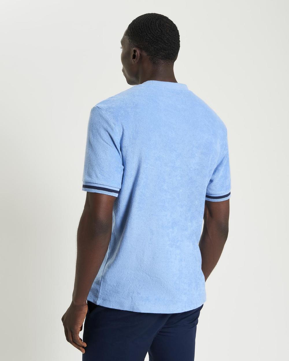 Ben Sherman Towelling Relaxed Fit Tee In Glacier