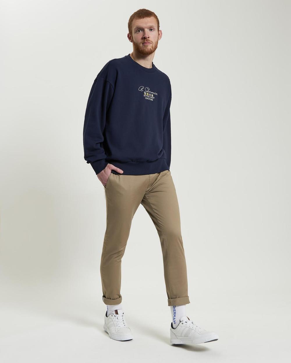 Ben Sherman By The Coast Crew Neck Sweatshirt In Dark Navy