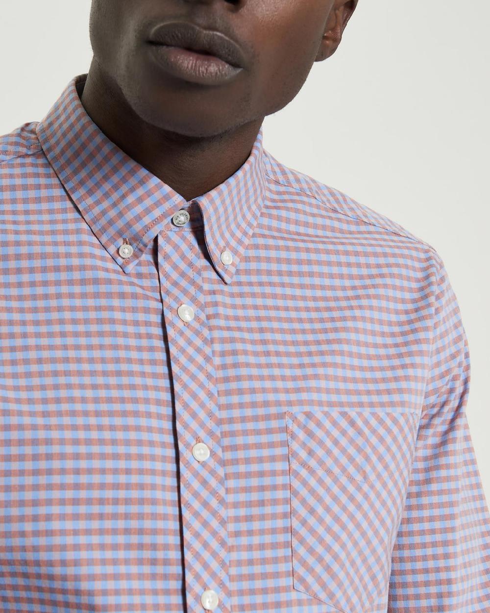 Ben Sherman Long Sleeve Signature Gingham Shirt In Light Pink