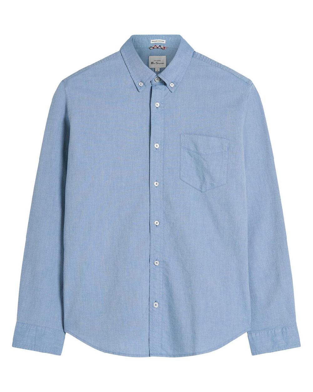 Ben Sherman Long Sleeve Signature Oxford Shirt In Airforce