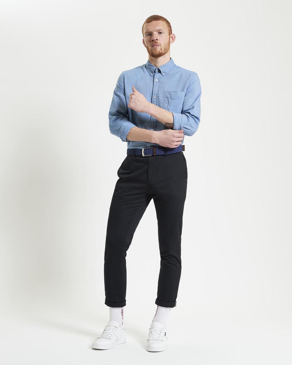 ben sherman Long Sleeve Signature Oxford Shirt in Airforce