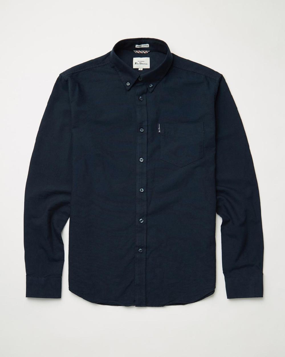 Ben Sherman Long Sleeve Signature Oxford Shirt In Dark Navy