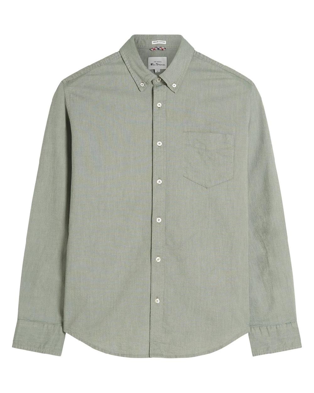 Ben Sherman Long Sleeve Signature Oxford Shirt In Pale Khaki