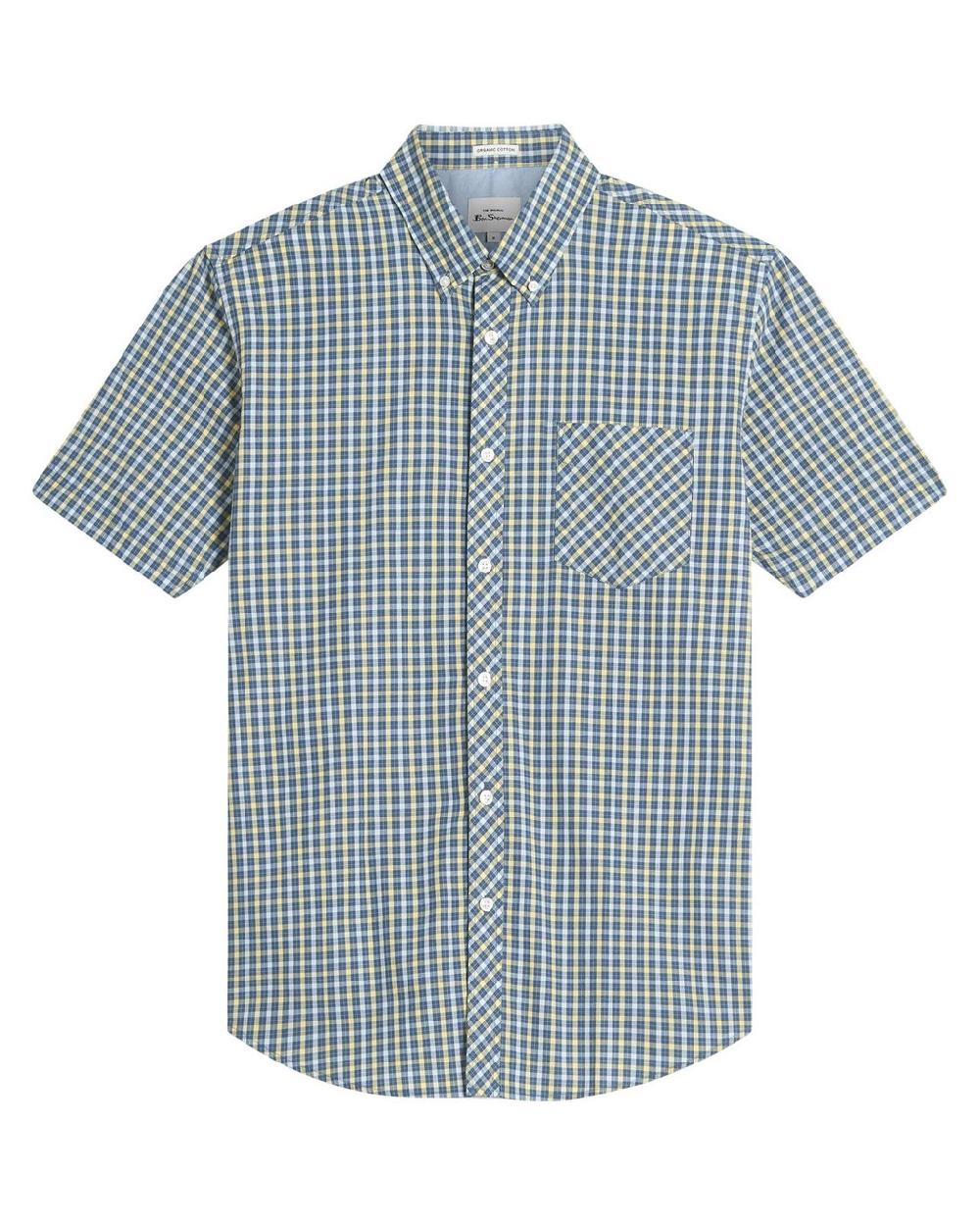 Ben Sherman Short Sleeve Signature House Check Shirt In Corn