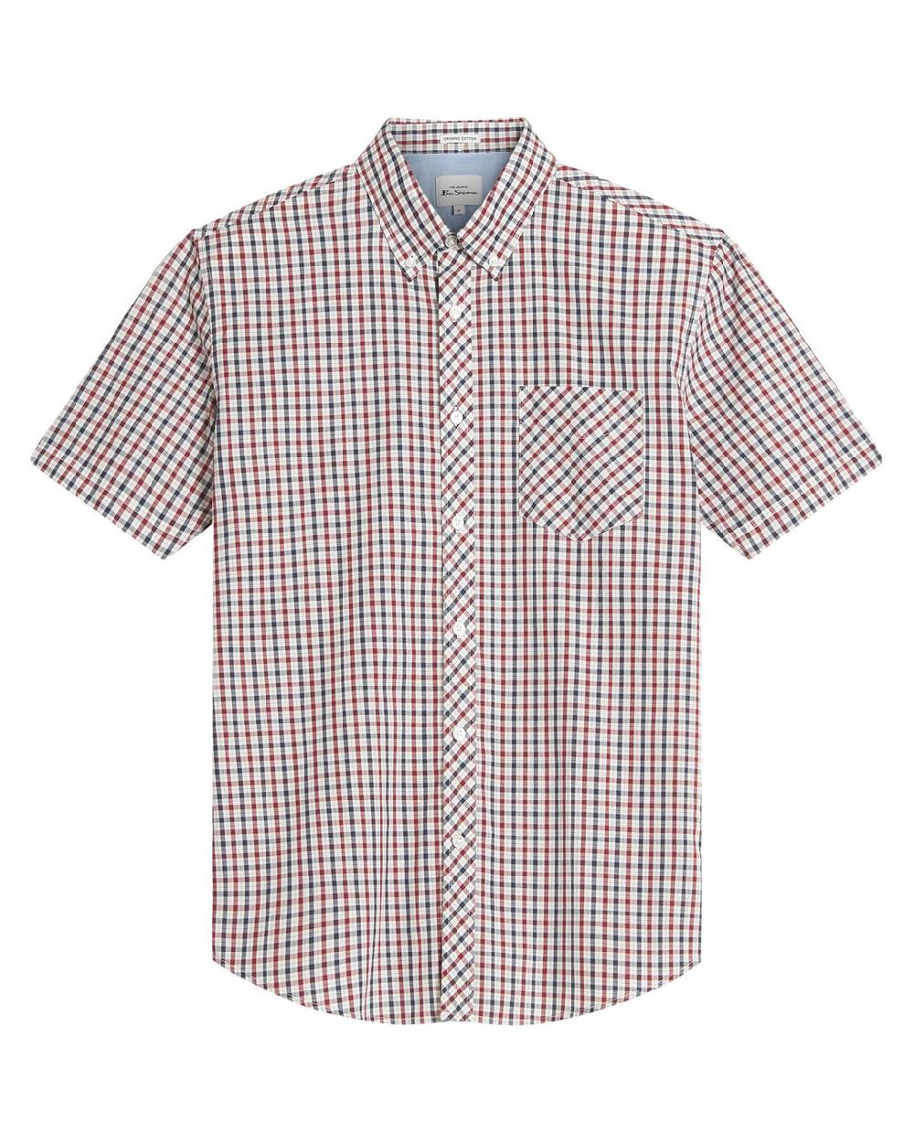 Ben Sherman Short Sleeve Signature House Check Shirt In Red