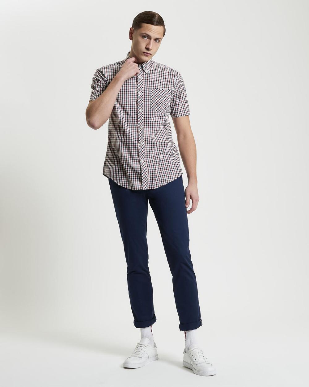 ben sherman Short Sleeve Signature House Check Shirt in Red