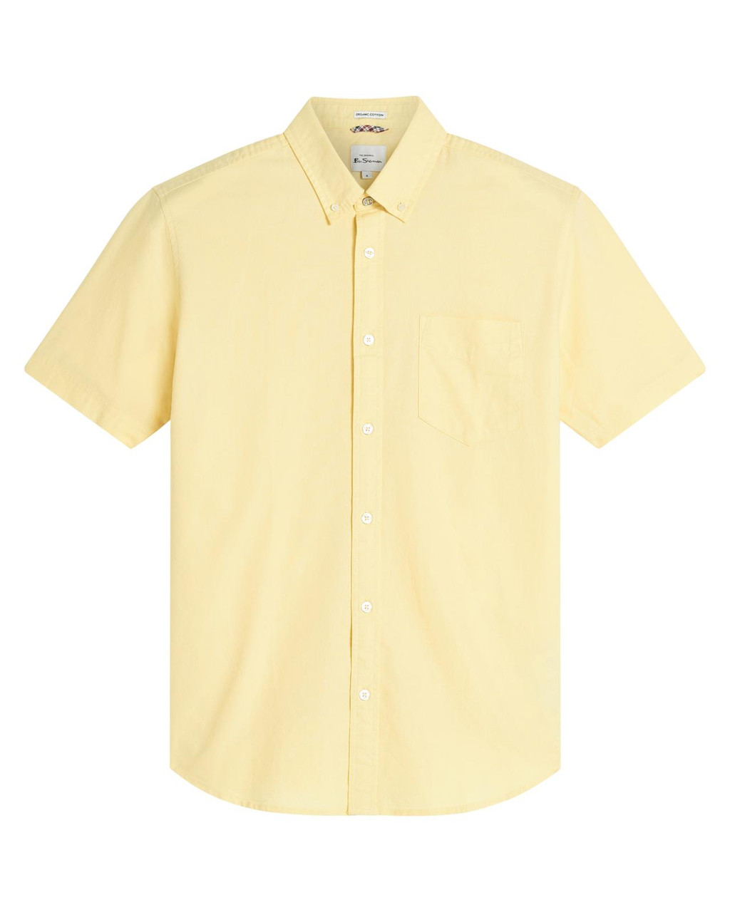 Ben Sherman Short Sleeve Signature Oxford Shirt In Corn