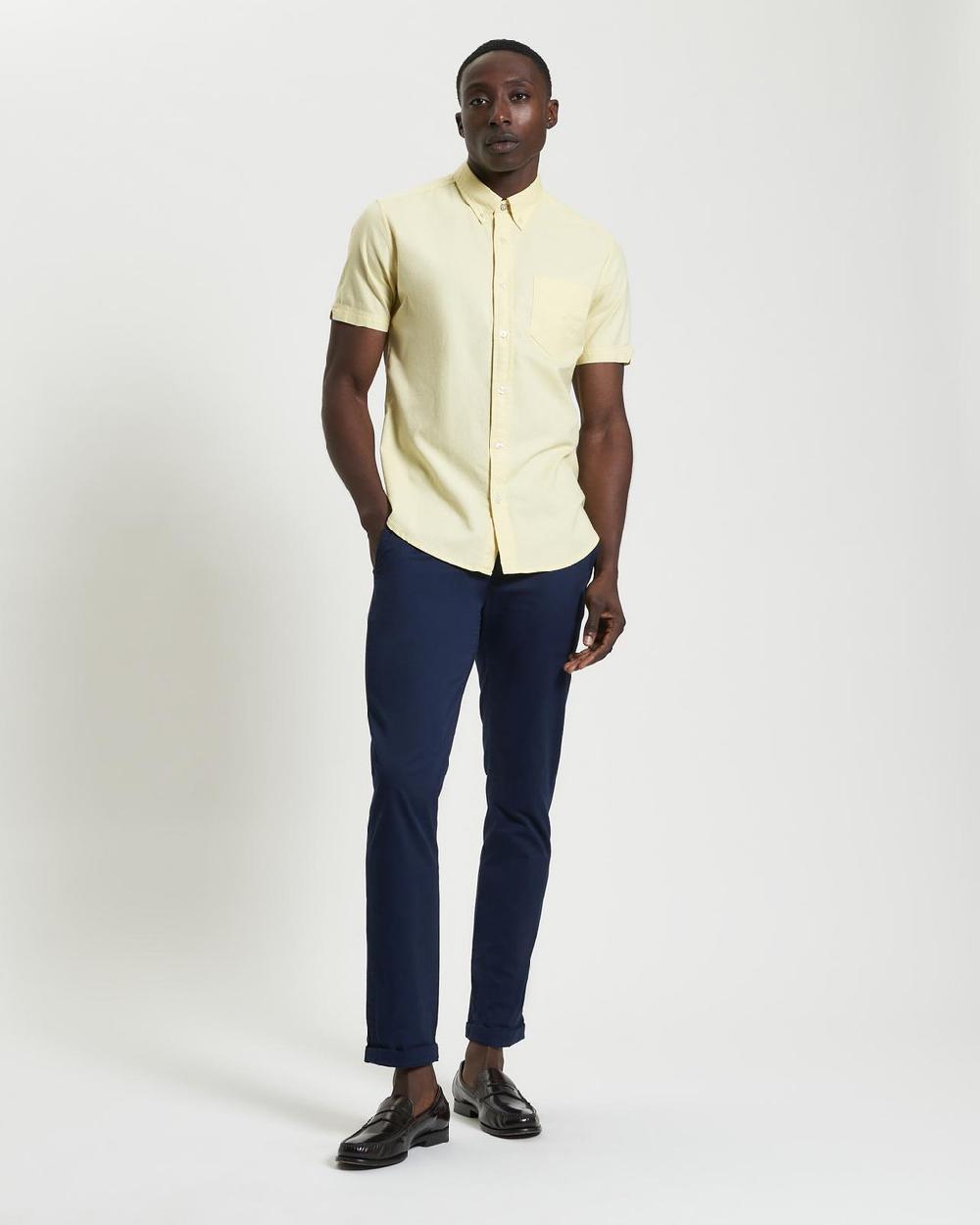 ben sherman Short Sleeve Signature Oxford Shirt in Corn
