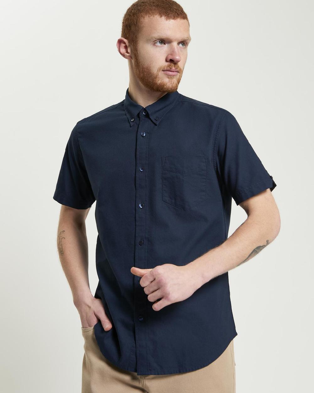Ben Sherman Short Sleeve Signature Oxford Shirt In Dark Navy