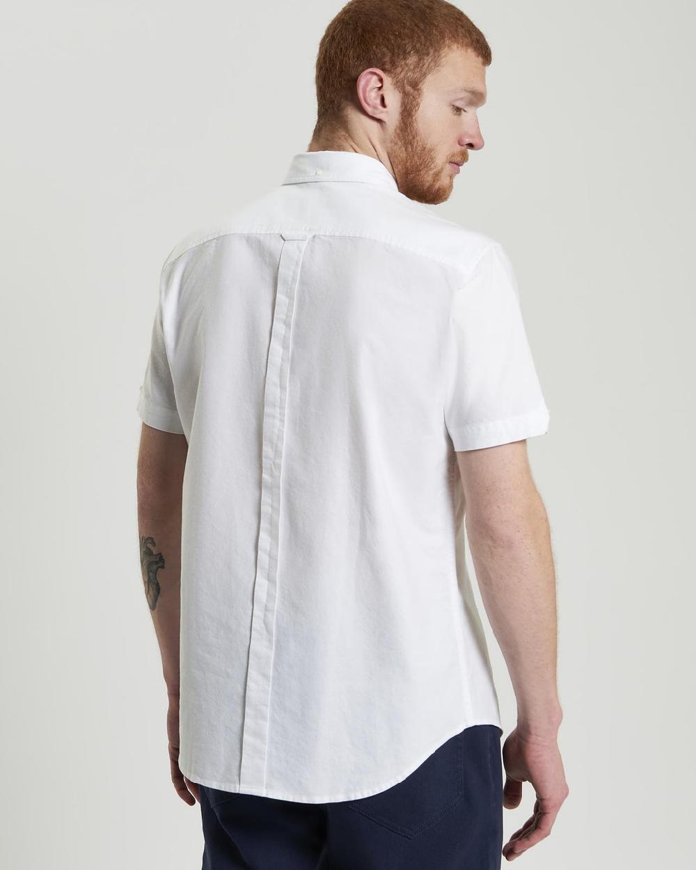 Ben Sherman Short Sleeve Signature Oxford Shirt In White