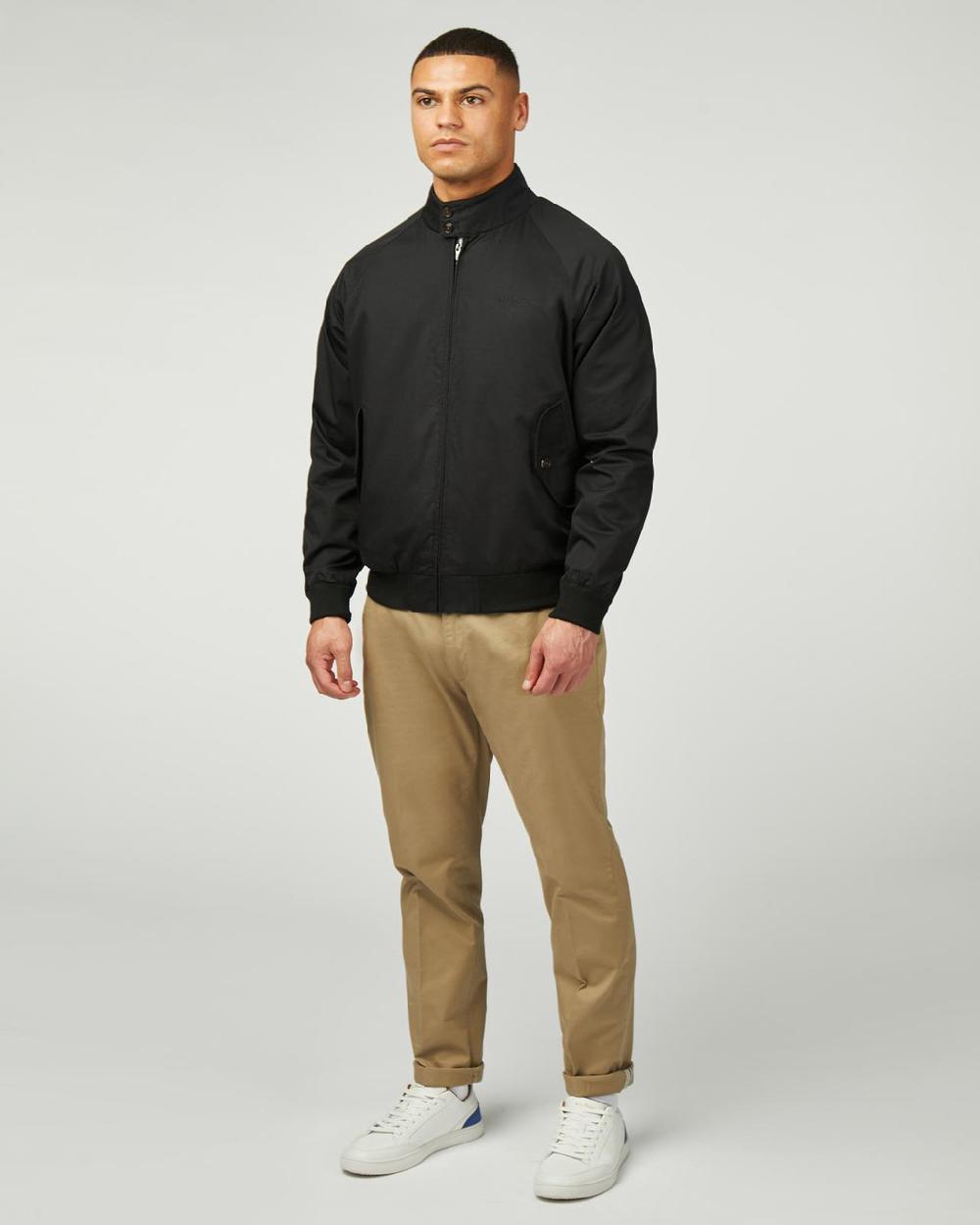 Ben Sherman Signature Check Lined Harrington Jacket In Black