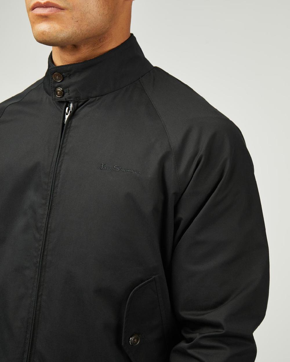 Ben Sherman Signature Check Lined Harrington Jacket In Black