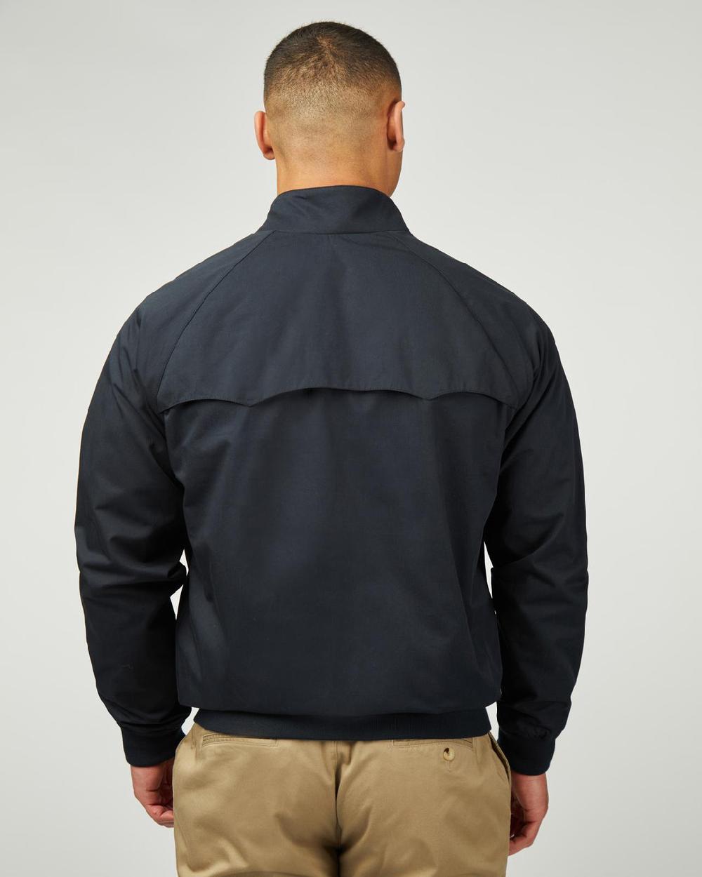 Ben Sherman Signature Check Lined Harrington Jacket In Dark Navy