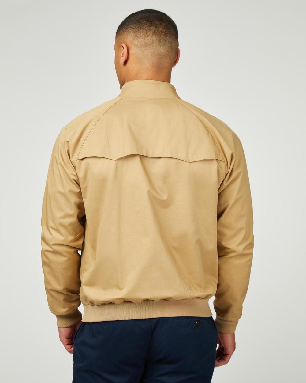 Ben Sherman Signature Check Lined Harrington Jacket In Sand